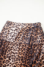Leopard Print Tiered Mini Skirt