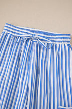 Striped Patch-Pocket Wide-Leg Ankle Pants