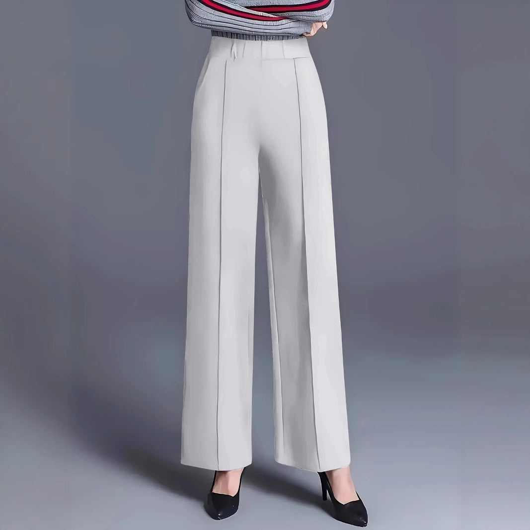 Elastic-Waist Wide-Leg Pants with Pockets