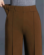 Elastic-Waist Wide-Leg Pants with Pockets