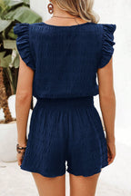 Textured Square-Neck Top and Shorts Set