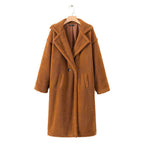 Longline Notch-Lapel Teddy Coat