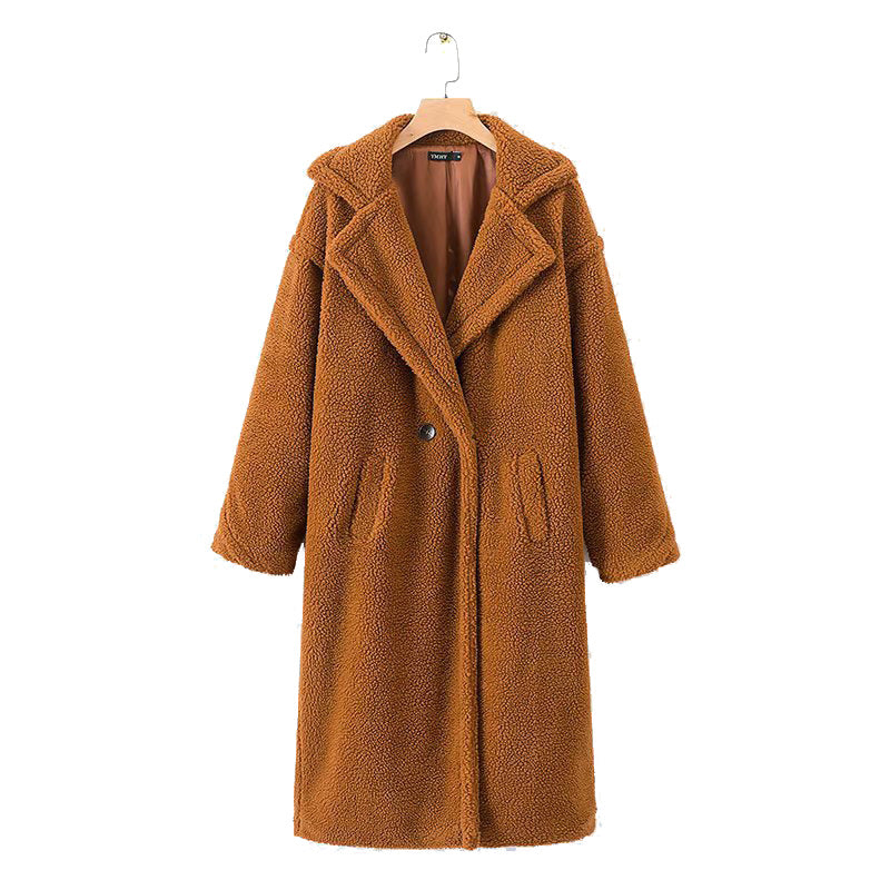 Longline Notch-Lapel Teddy Coat