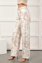 Camo Tummy-Control Wide-Leg Jeans