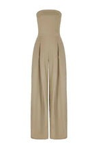 Strapless Pleated Wide-Leg Jumpsuit