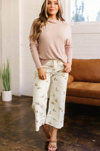 Duck-Print Cuffed-Hem Jeans