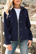 2-in-1 Textured Knit Hooded Jacket