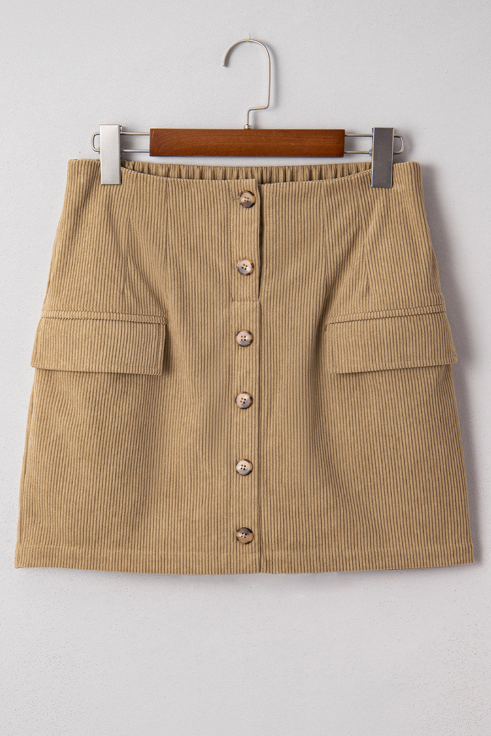 Corduroy Button-Front Mini Skirt