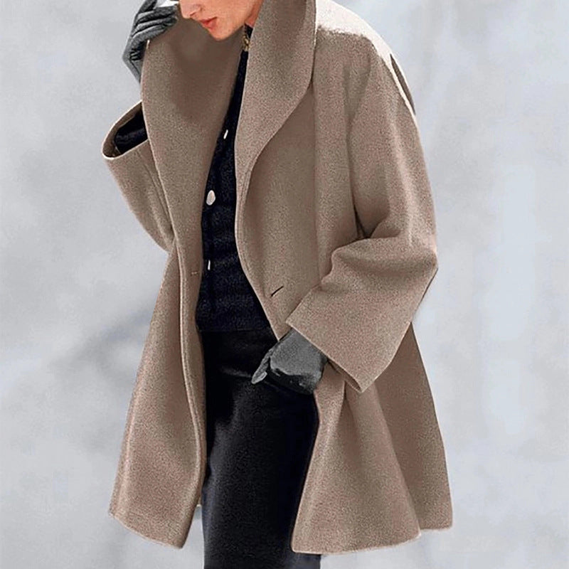 Hooded Drop-Shoulder Swing Coat