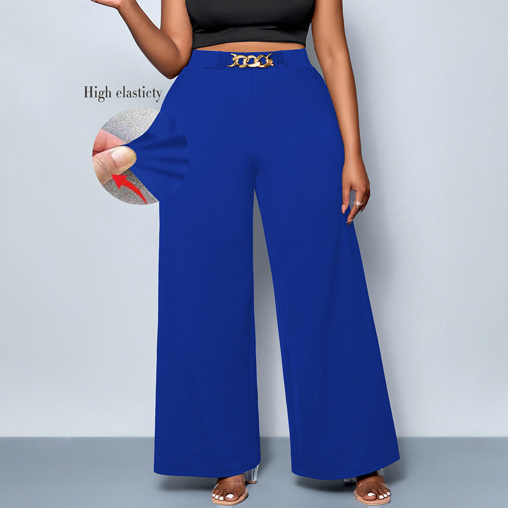 Metal-Buckle Mid-Rise Pants