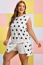 Polka Dot Tank and Skort Two-Piece Set