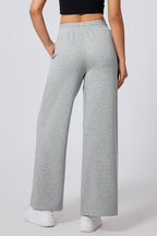 Seamed High-Waist Wide-Leg Sweatpants