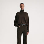 Batwing-Sleeve Cashmere Turtleneck Sweater