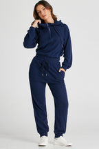 Ribbed Knit Cropped Hoodie and Joggers Set