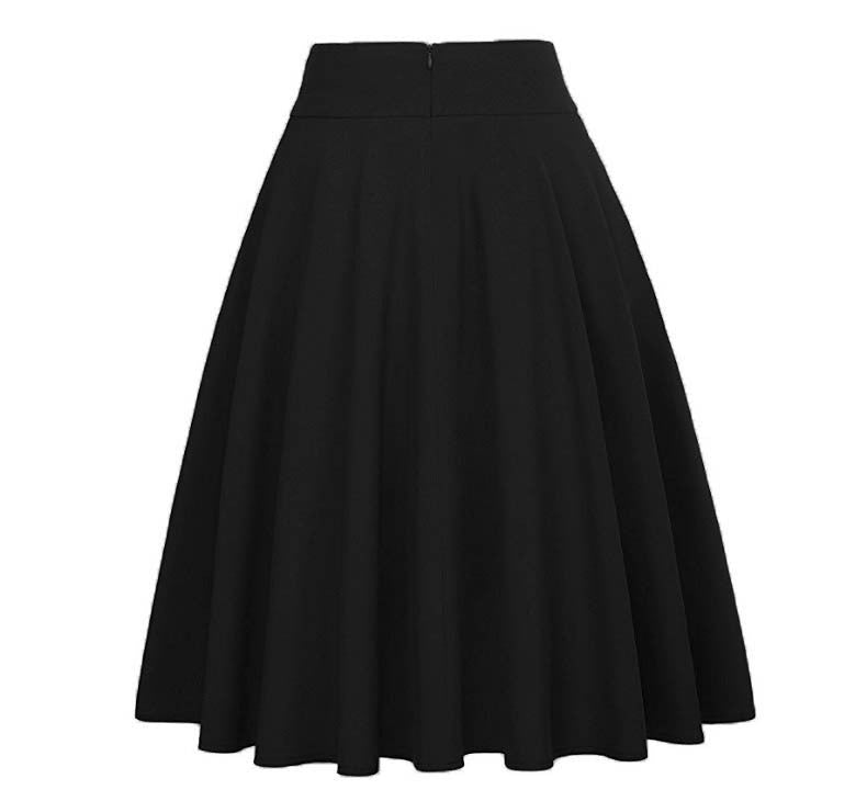 Bow-Tie Flared High-Waist Midi Skirt