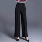 Elastic-Waist Wide-Leg Pants with Pockets