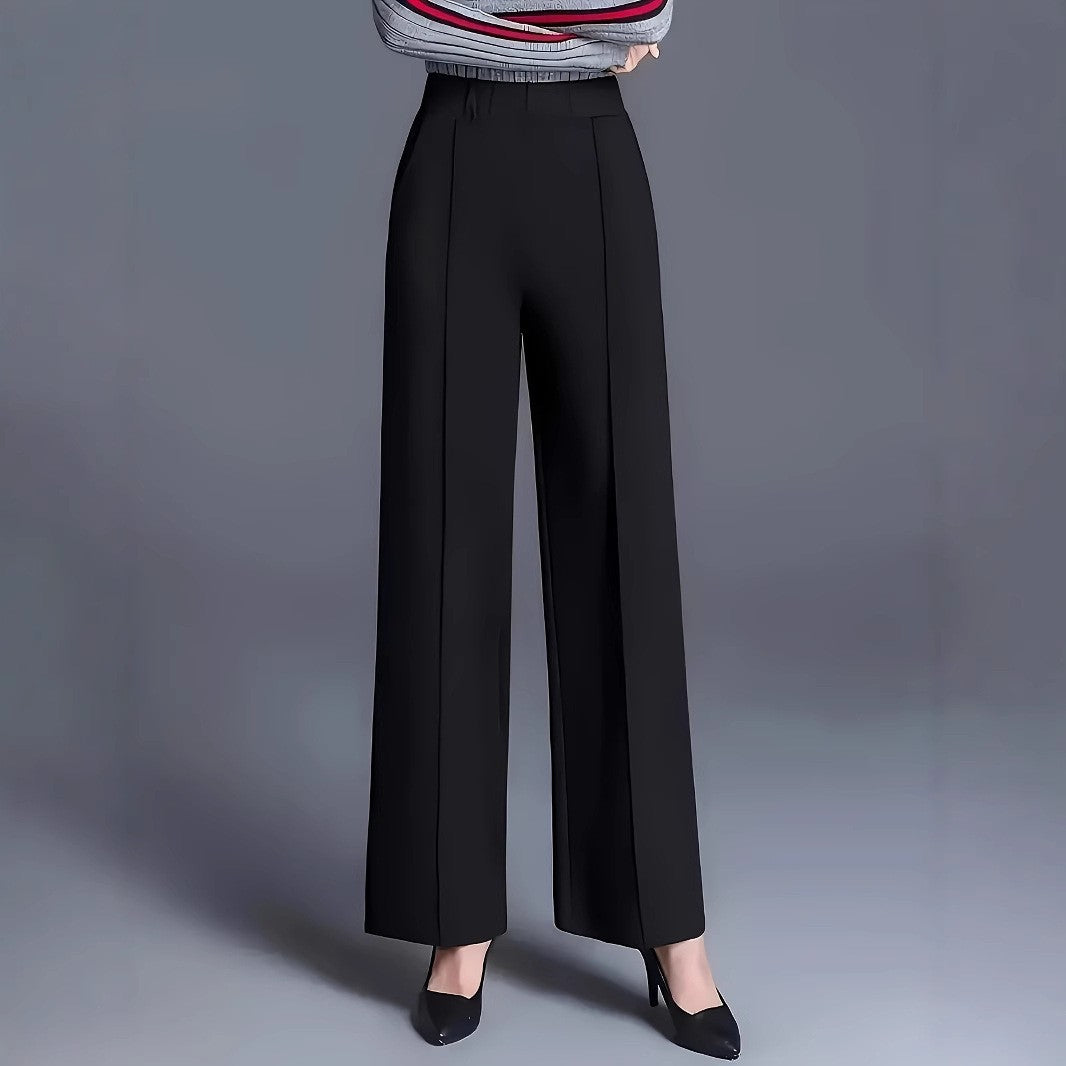 Elastic-Waist Wide-Leg Pants with Pockets