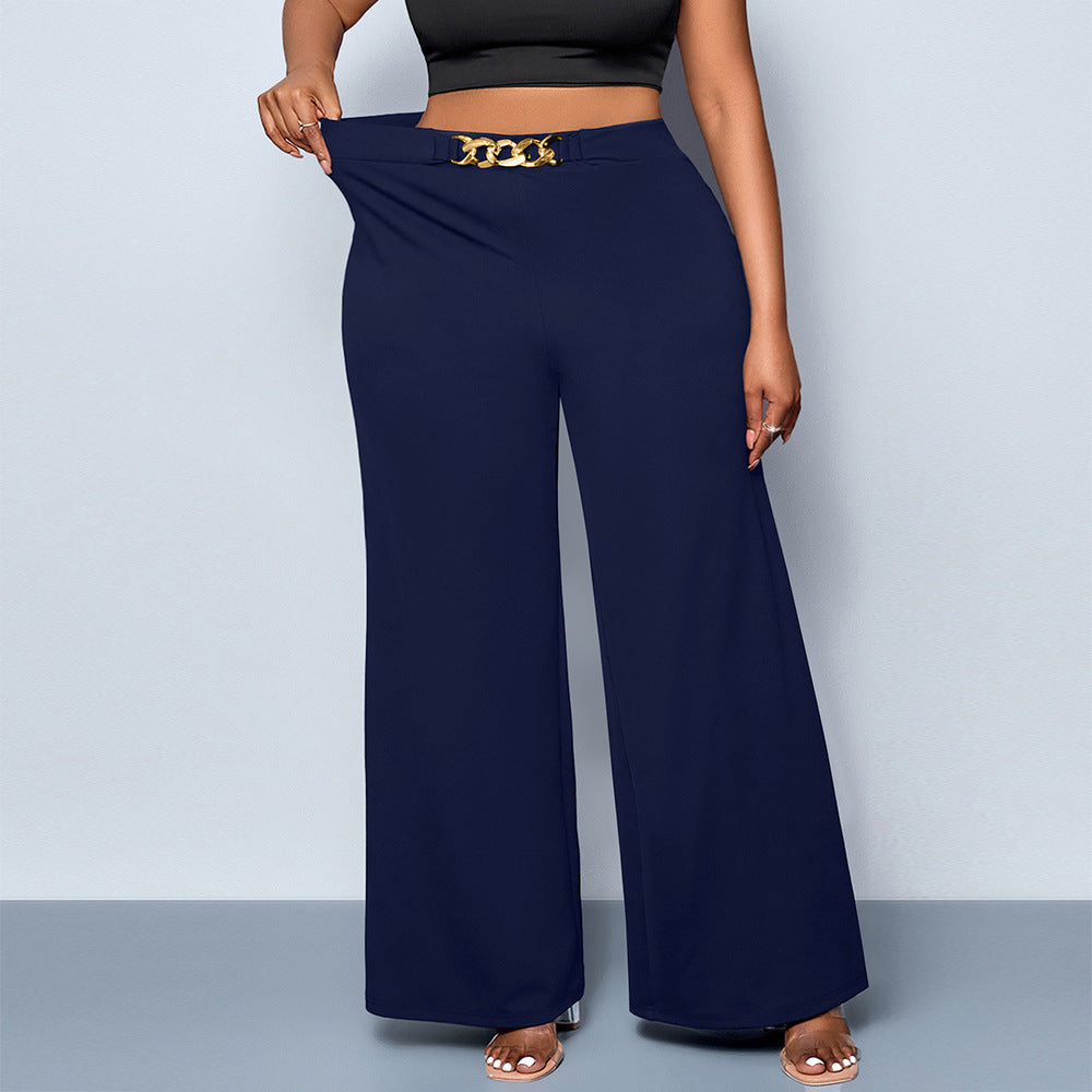 Metal-Buckle Mid-Rise Pants