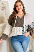 Color-Block Patchwork Knotted-Back Sweater