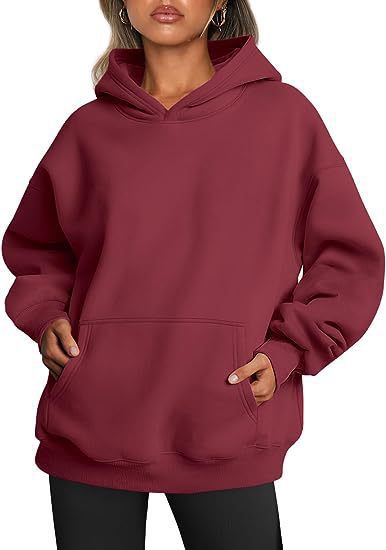 Oversized Drop-Shoulder Pullover Hoodie with Pocket