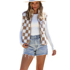 Checkerboard Sherpa Vest