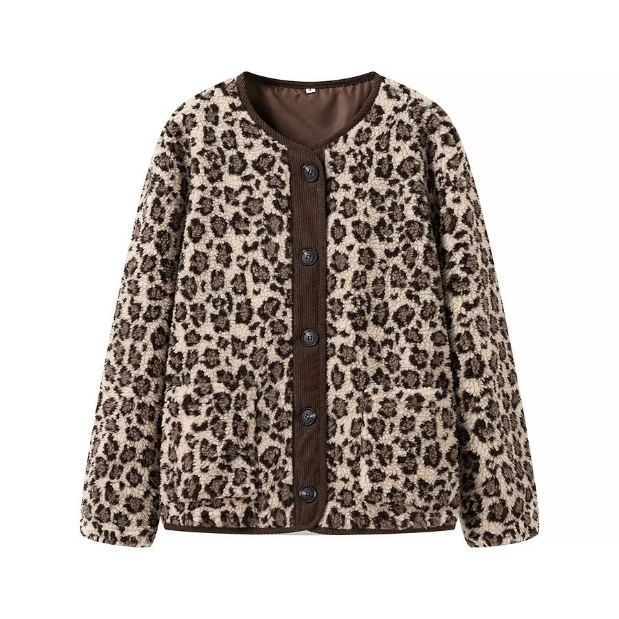 Leopard Print Sherpa Jacket