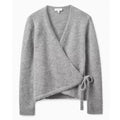 Asymmetric Hem Wool Knit Cardigan
