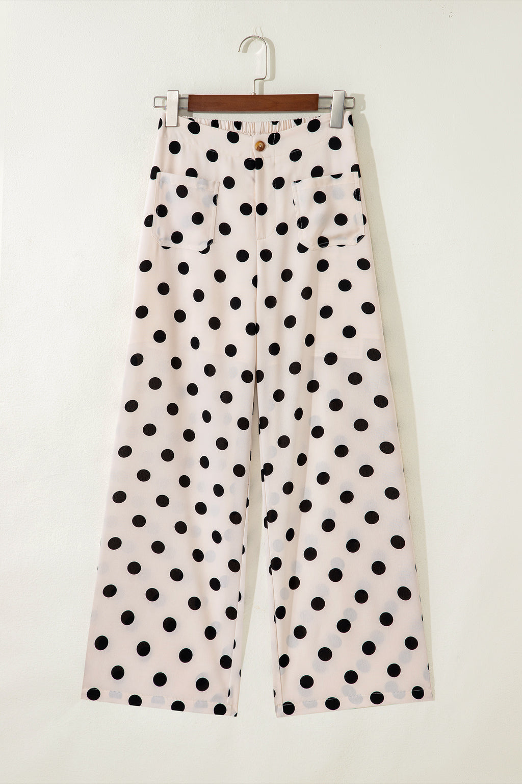 Polka Dot Mid-Rise Straight-Leg Pants