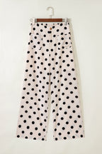 Polka Dot Mid-Rise Straight-Leg Pants