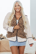 Leopard Star Patchwork Hooded Jacket