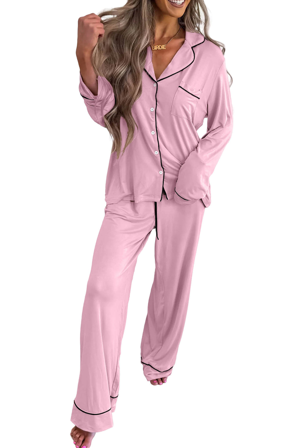 Colorblock Patchwork Long-Sleeve Lounge Set