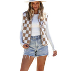 Checkerboard Sherpa Vest