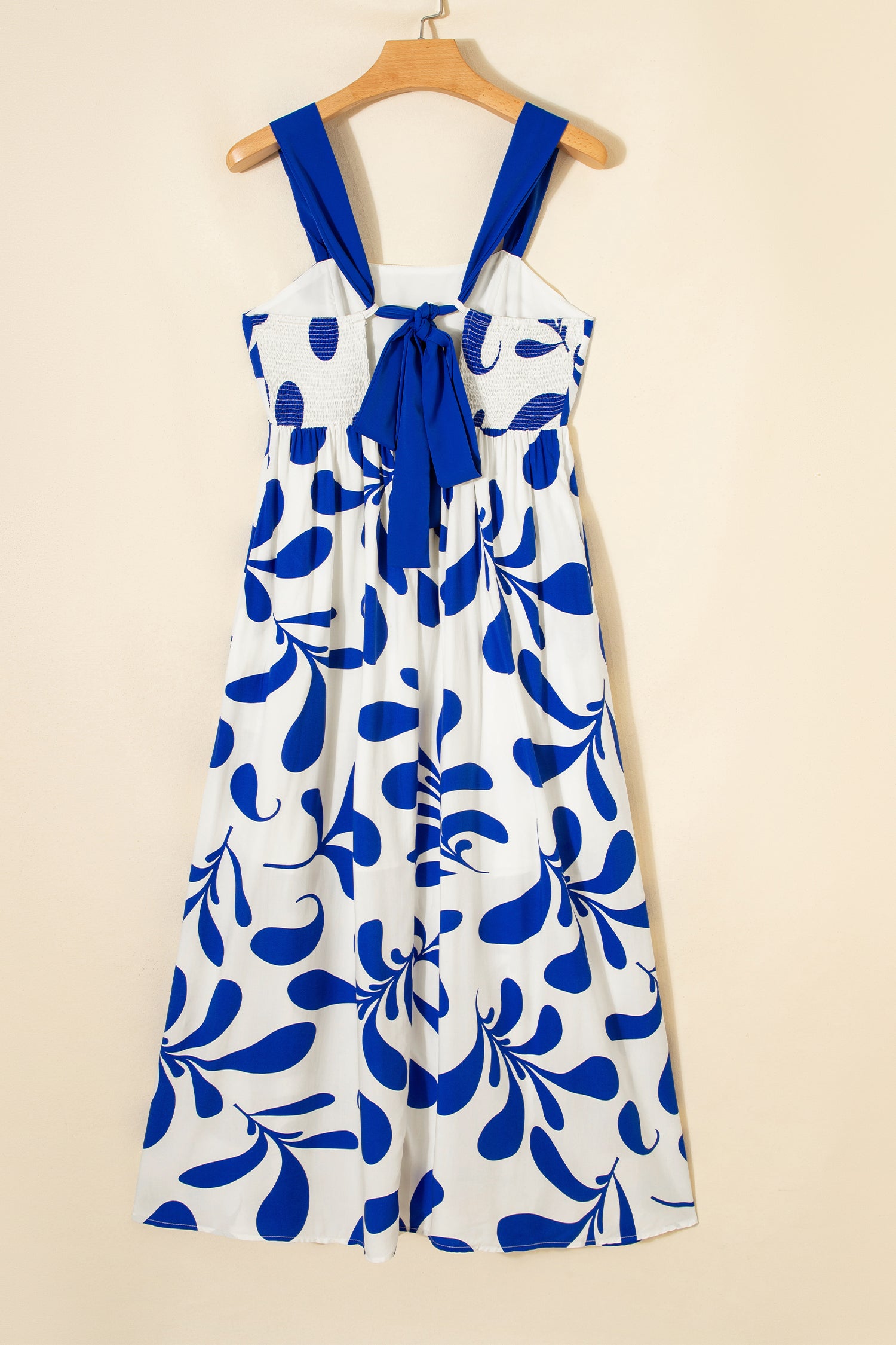 Floral Print Tie-Back Sleeveless Maxi Dress