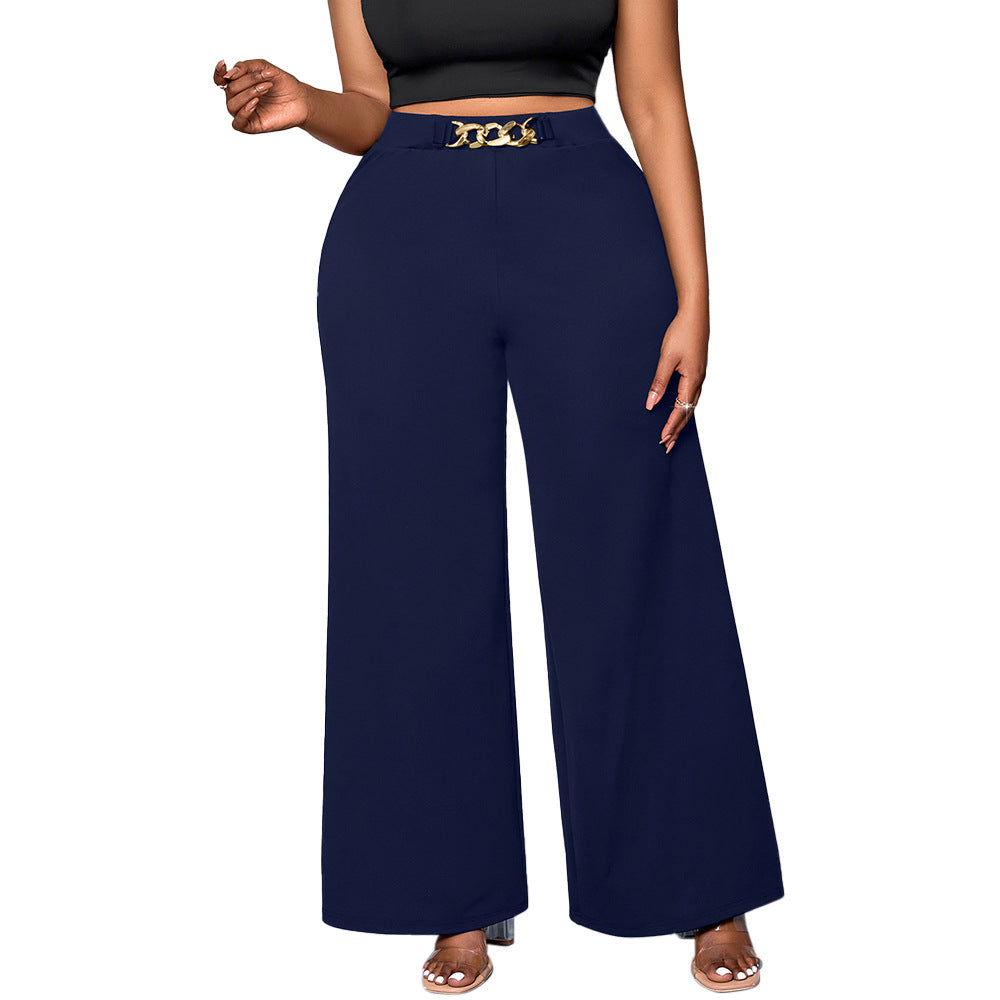Metal-Buckle Mid-Rise Pants