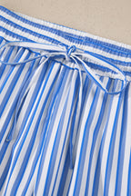 Striped Patch-Pocket Wide-Leg Ankle Pants
