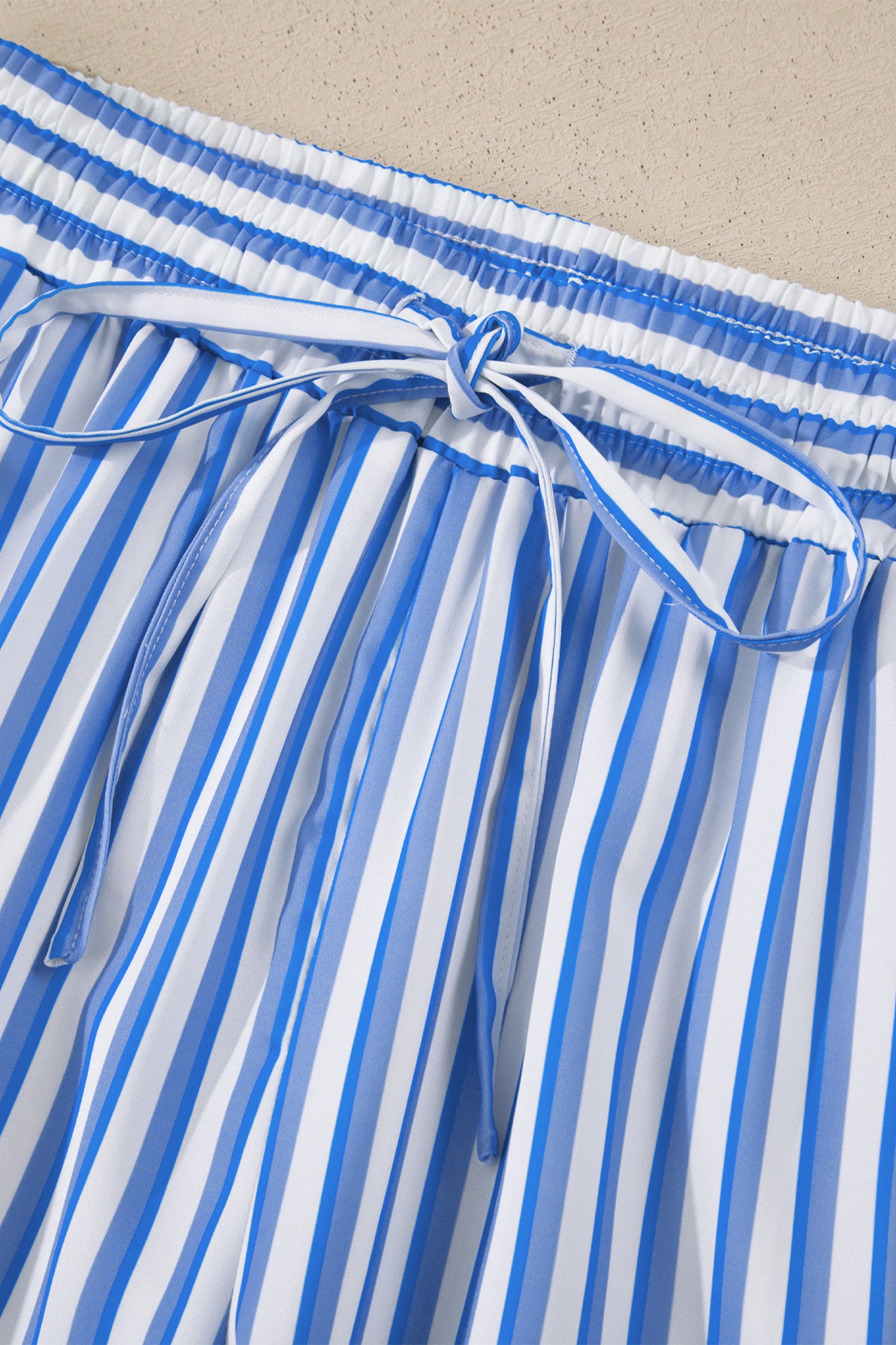 Striped Patch-Pocket Wide-Leg Ankle Pants