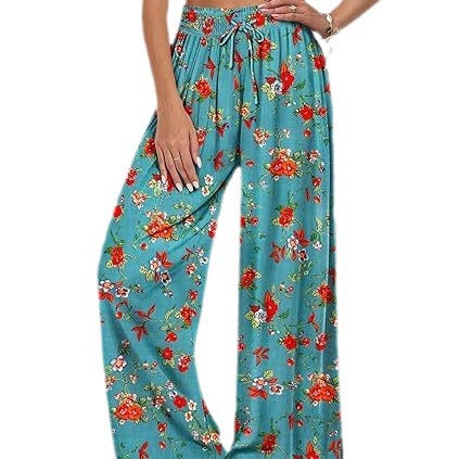 Bohemian Wide-Leg Pants with Pockets