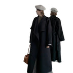 Double-Faced Wool Notch-Lapel Long Coat
