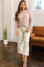Duck-Print Cuffed-Hem Jeans