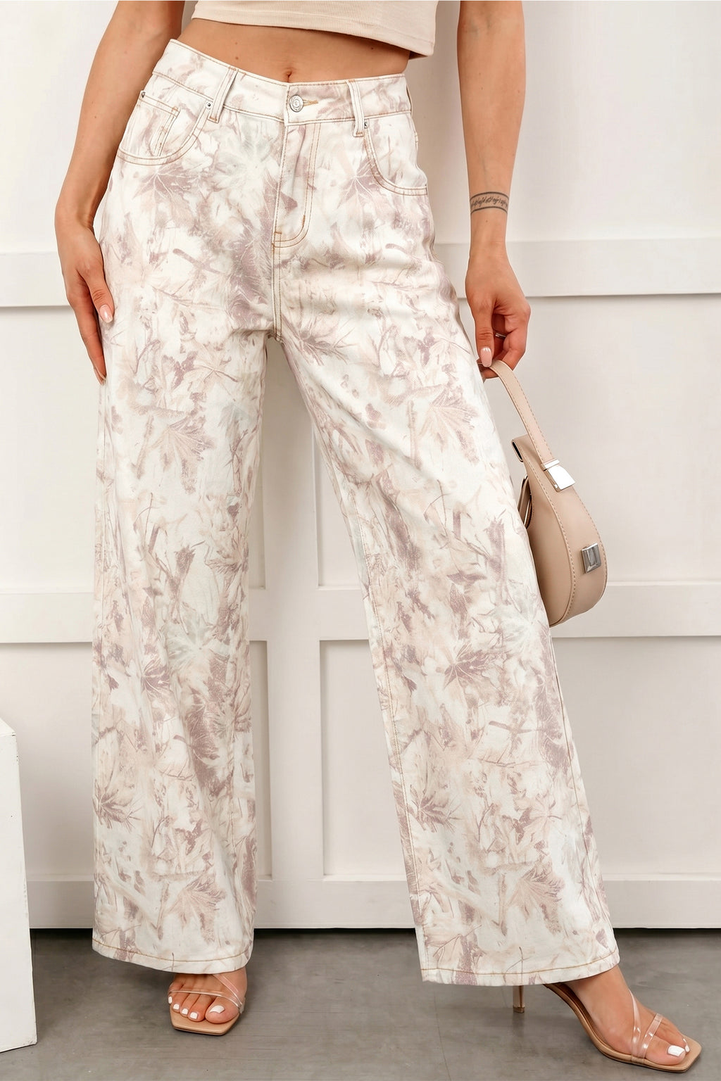 Camo Tummy-Control Wide-Leg Jeans