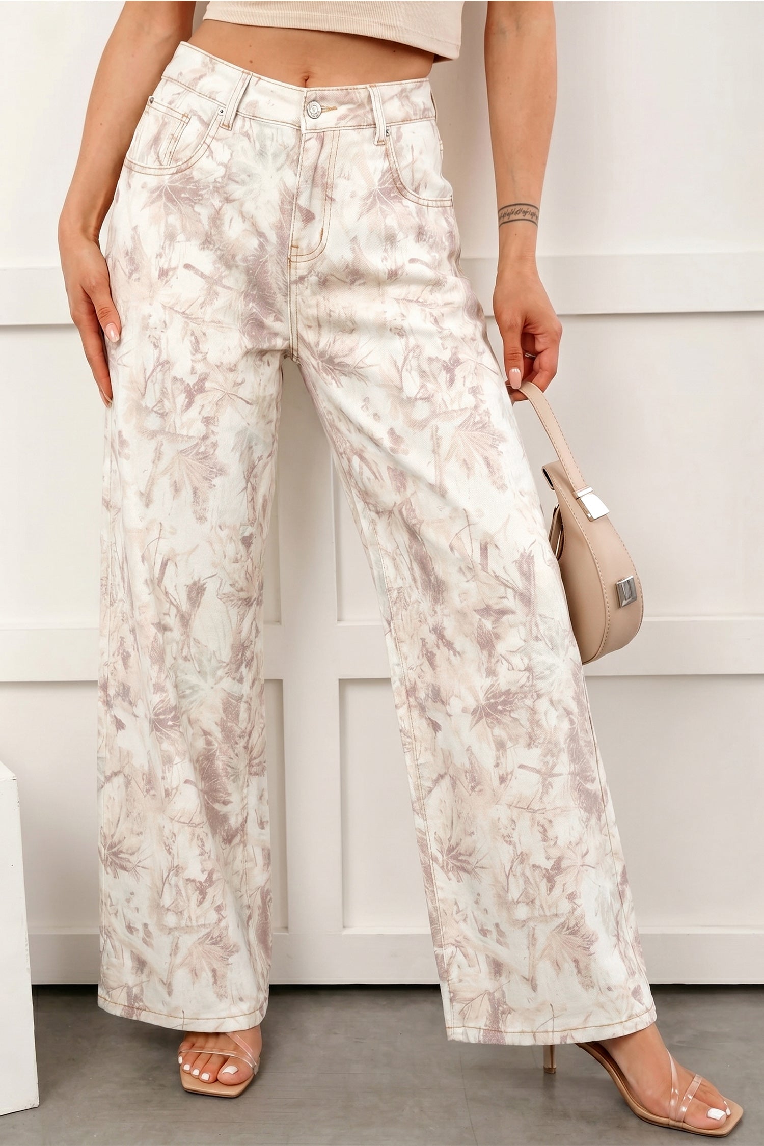 Camo Tummy-Control Wide-Leg Jeans