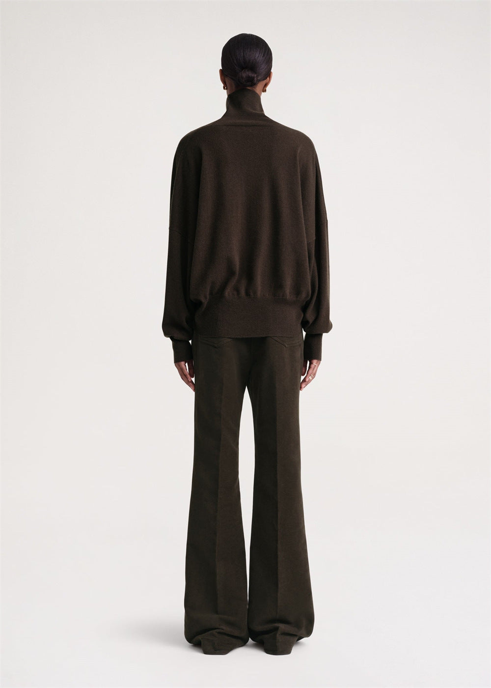 Batwing-Sleeve Cashmere Turtleneck Sweater