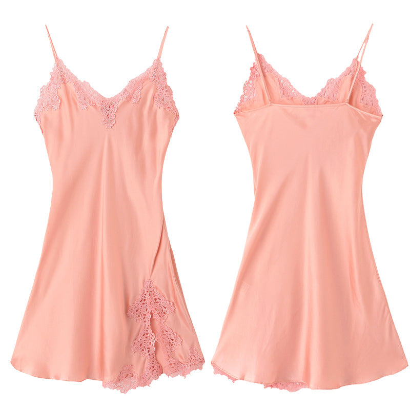 Mulberry Silk Lace-Trim Chemise