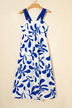 Floral Print Tie-Back Sleeveless Maxi Dress