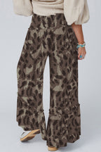 Camo Print Wide-Leg Pants