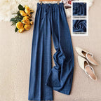 High-Waist Drawstring Straight-Leg Pants