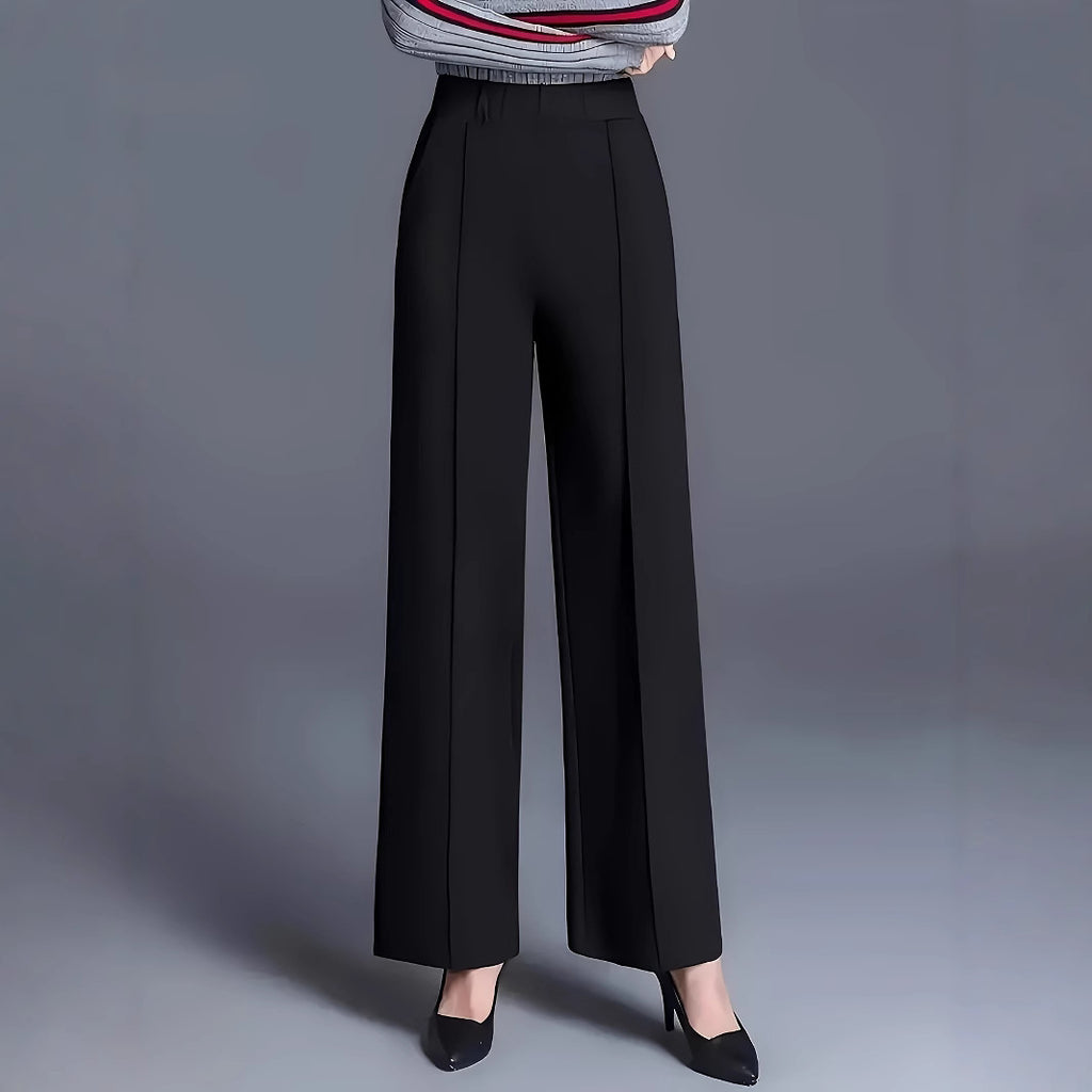 Elastic-Waist Wide-Leg Pants with Pockets