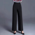 Elastic-Waist Wide-Leg Pants with Pockets