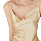 Mulberry Silk Cowl-Neck Slip Nightgown