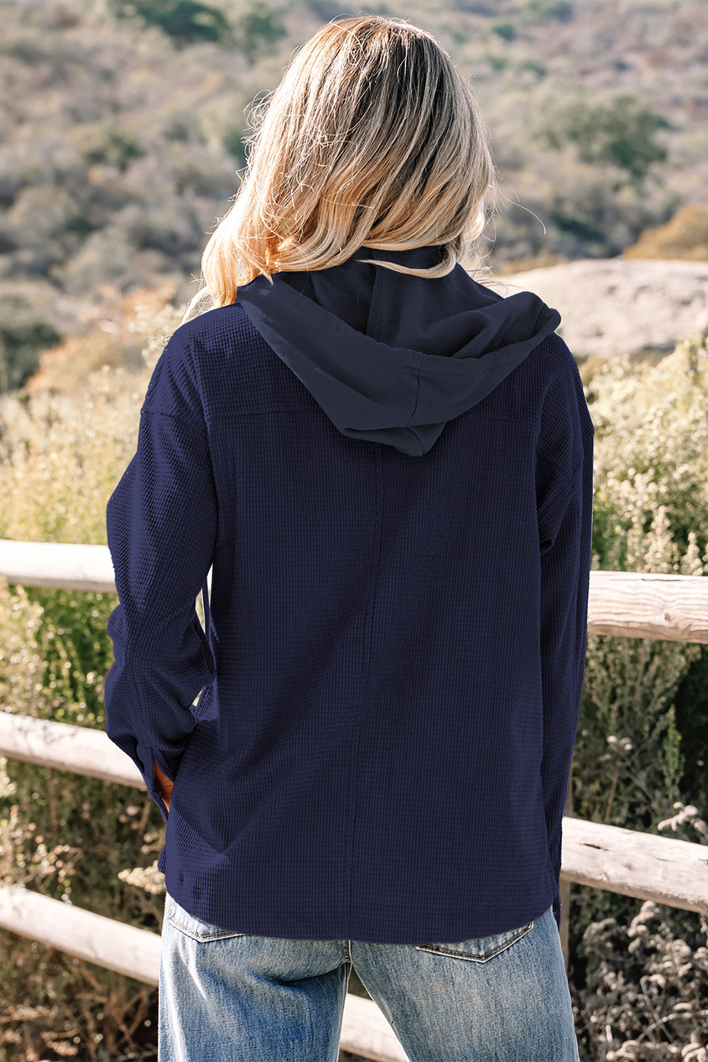 2-in-1 Textured Knit Hooded Jacket